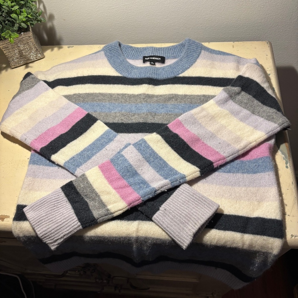 100% CASHMERE 525 America Striped Sweater XS